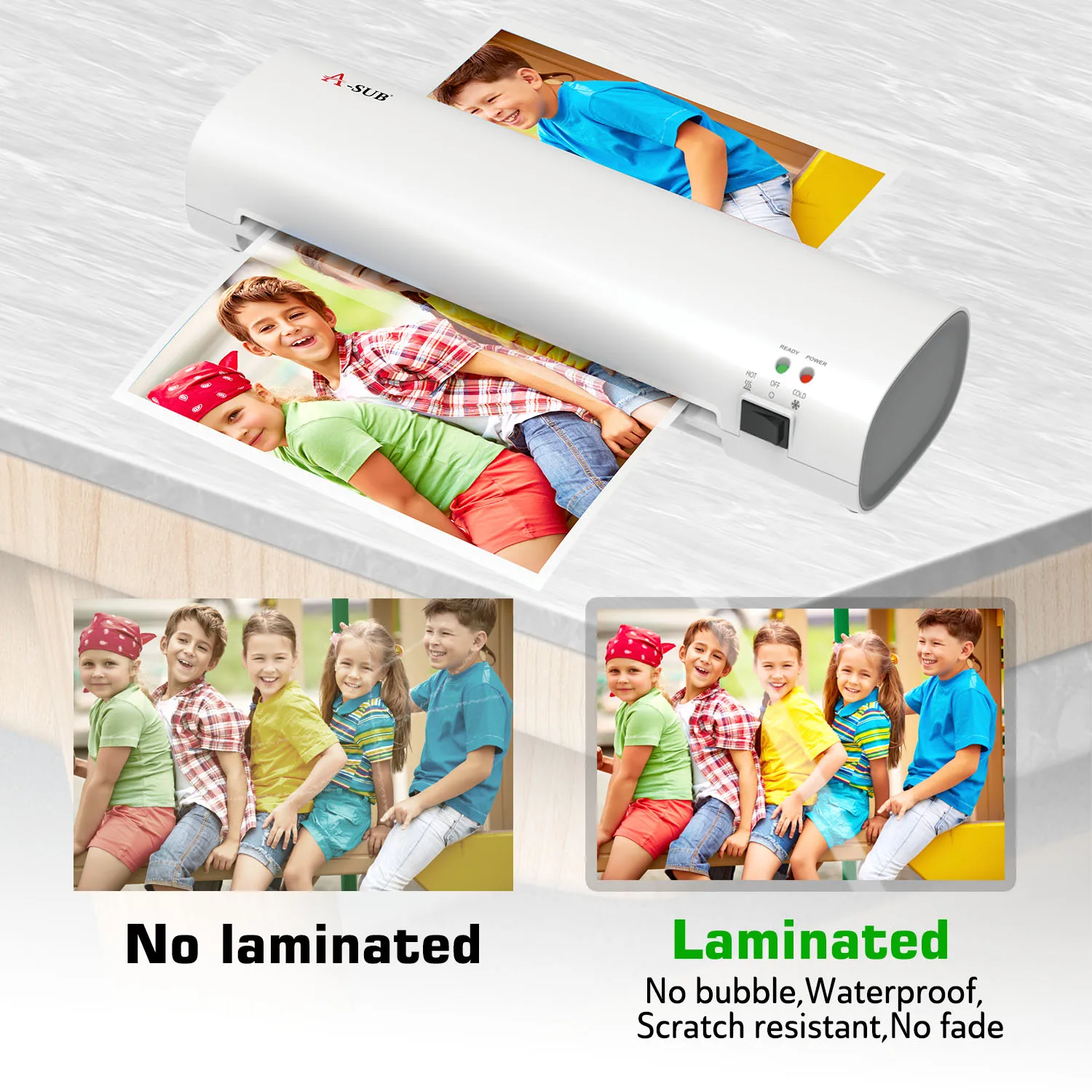 Cold and Hot Thermal Laminator Machine A4 Office Photo Laminator