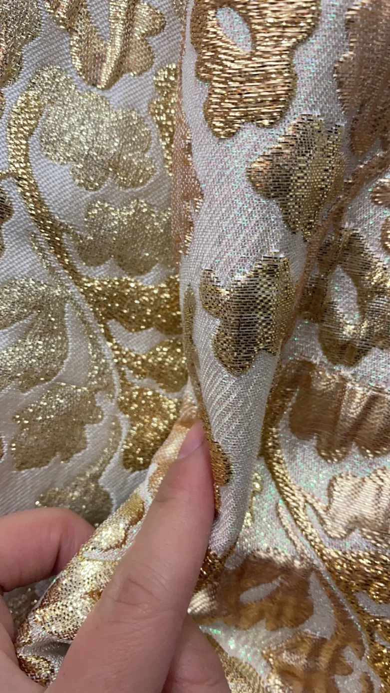 100%P METALLIC BROCADE JACQUARD FABRIC FOR LADY HIGH QUALITY DRESS