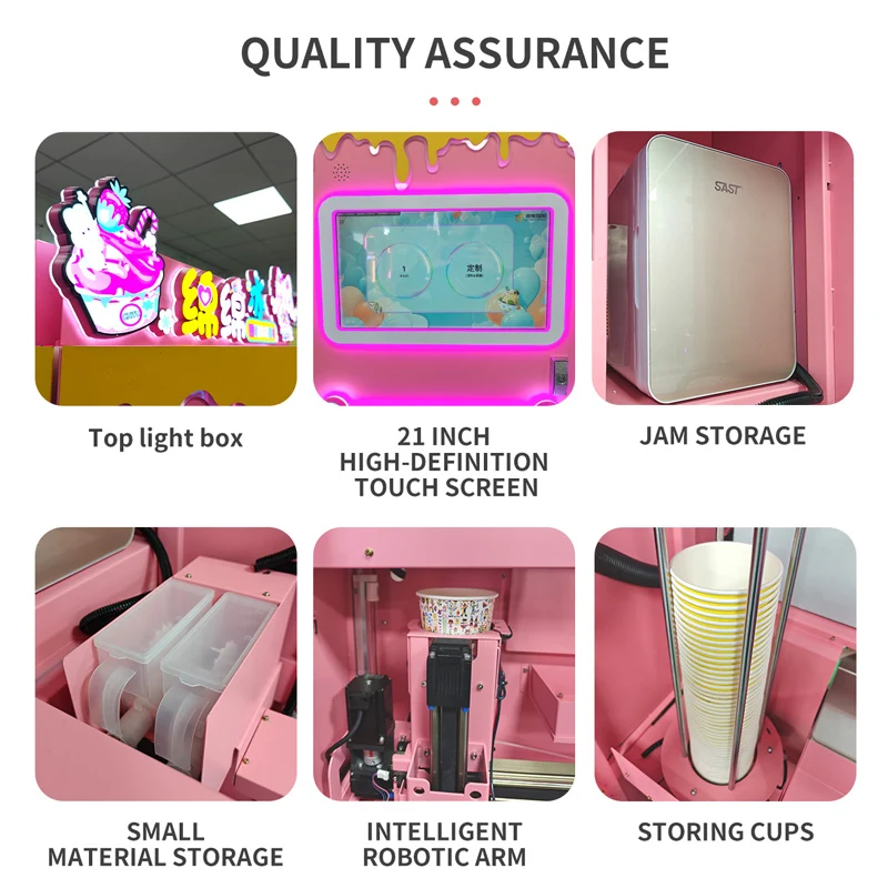 red rabbit intelligent sleep and power saving automatic soft ice cream vending machine bingsu snowflake manufacturer