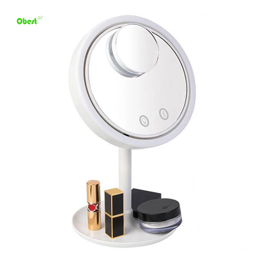 best seller amazon makeup led mirror fan with 5x magnifying cosmetic mirror