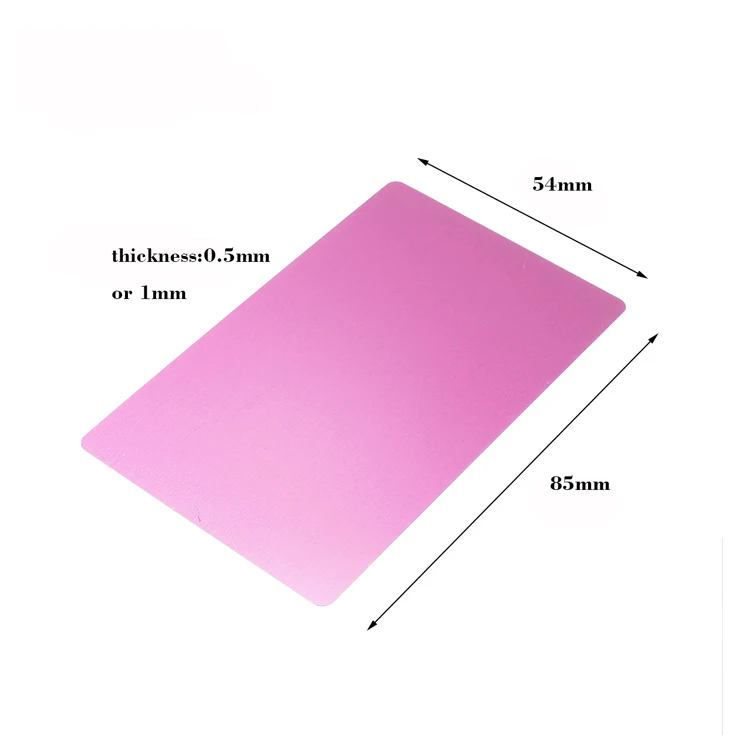 custom gold matt stainless steel business metal laser cards cheap anodized aluminium black metal credit cards blank