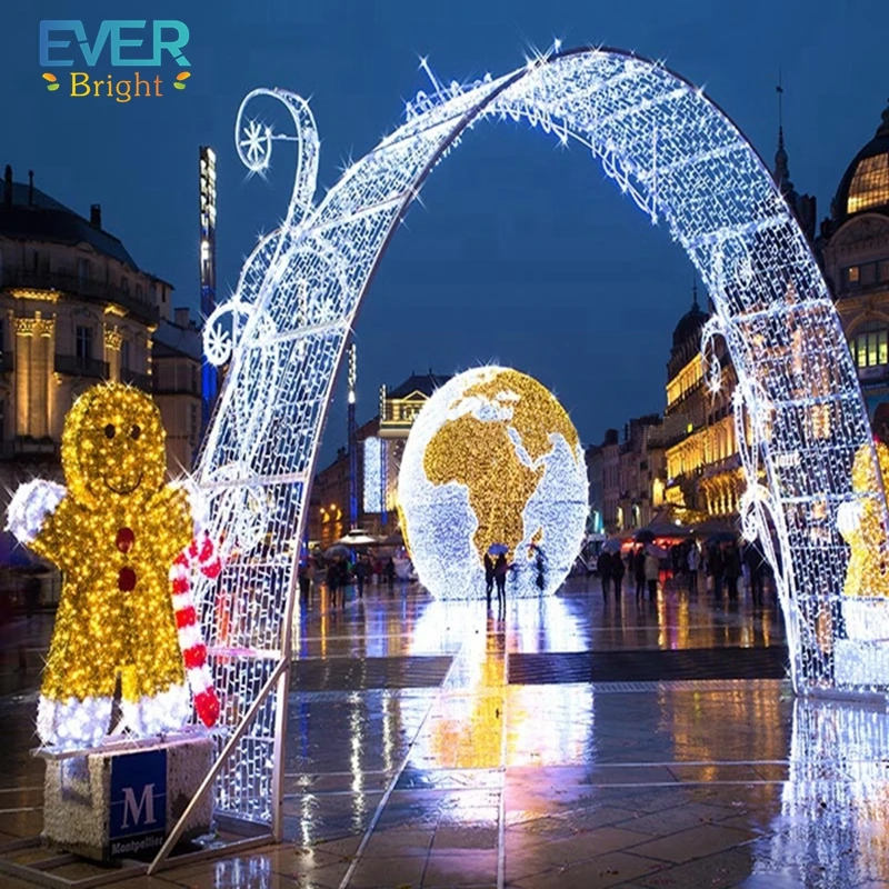 Festival holiday decoration 3m height ip65 waterproof tunnel 3d motif light