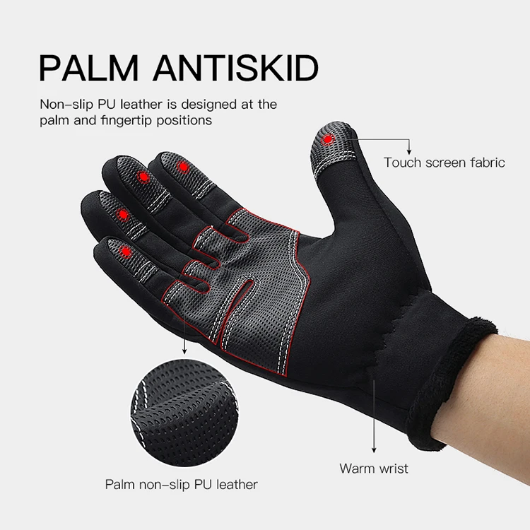 Winter Warm Windproof Anti Slip Waterproof Sports Touchscreen Driving Cycling Touch Screen Winter Gloves