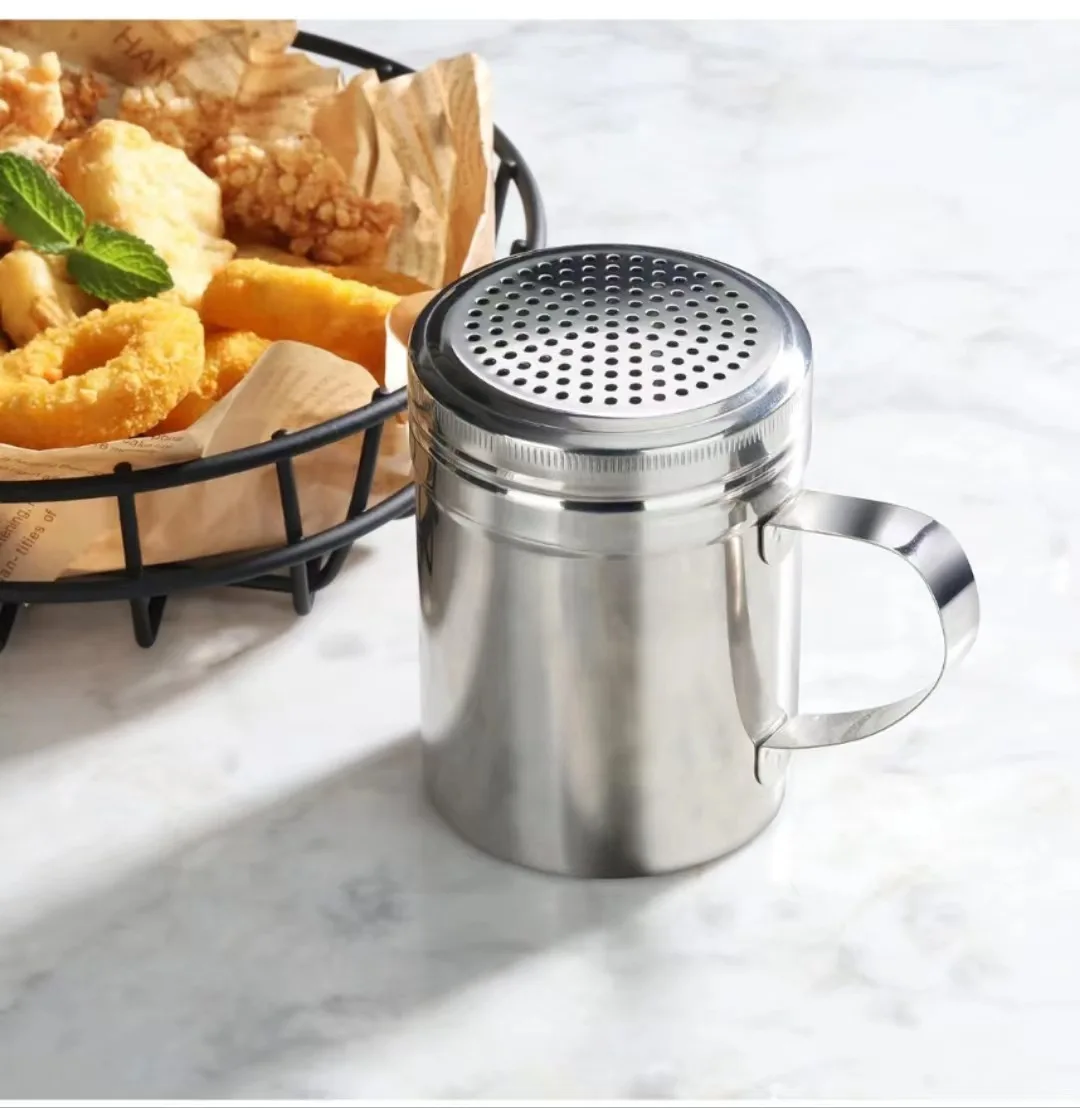 Powder seasoning jars Stainless Steel Powder Shaker Jar Pepper Powdered Chocolate Cocoa Dredge Shaker Jar