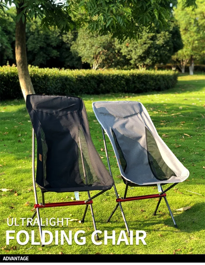 New Design Outdoor Portable High Quality Oxford Cloth Gray/black Folding Fishing Chair for Camping  Fishing Picnic