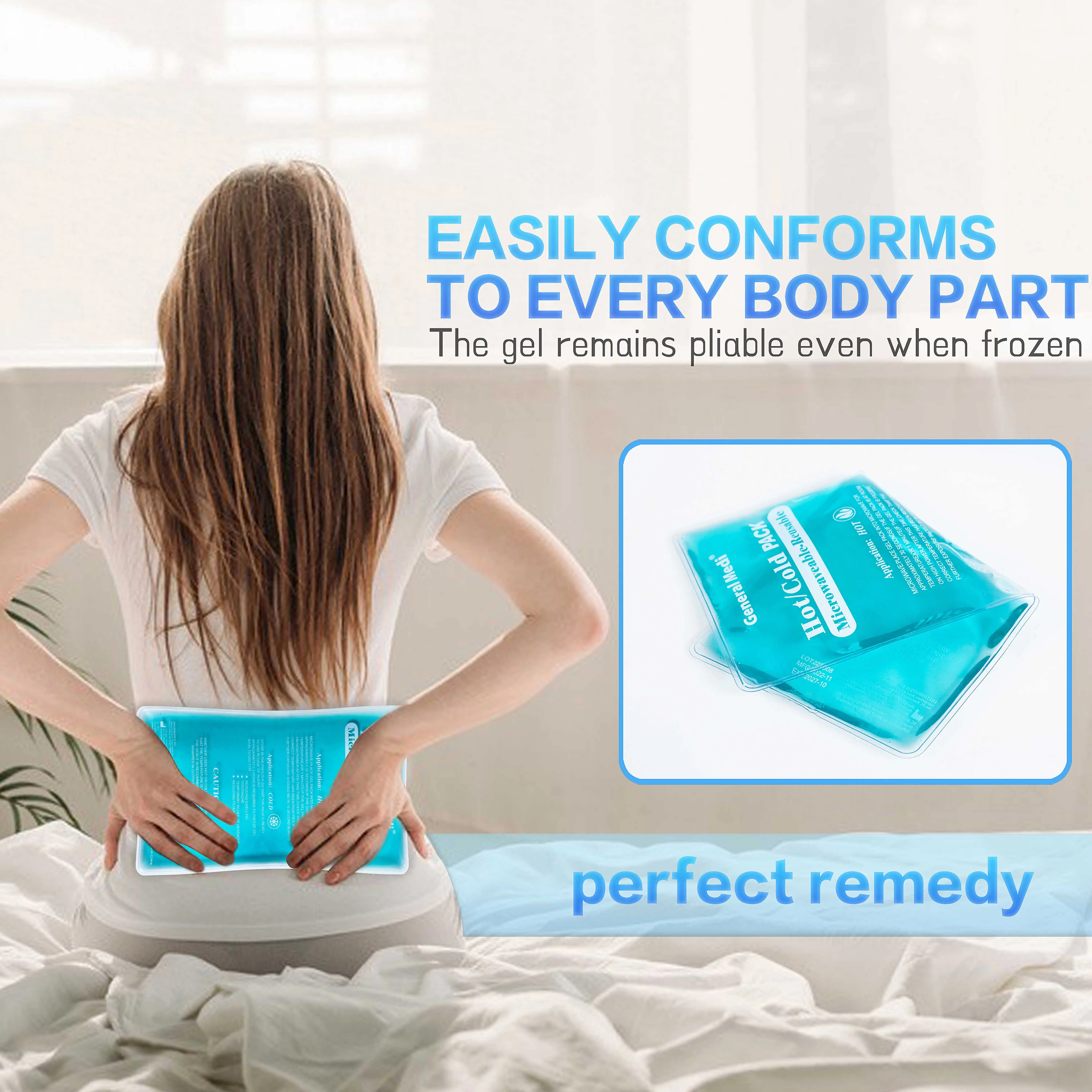 4 Pack Hot Cold Compress Therapy Glitter Ice Gel Pads Cool Pack for Injuries