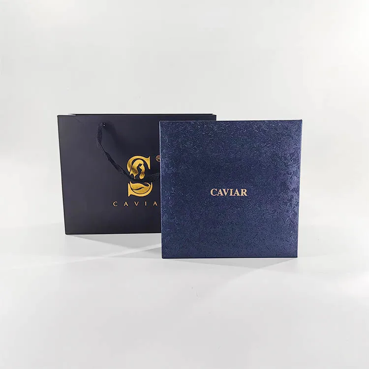 OEM Wholesale Customized Logo Free Design Custom  Black Boxes Caviar Gift Package Box