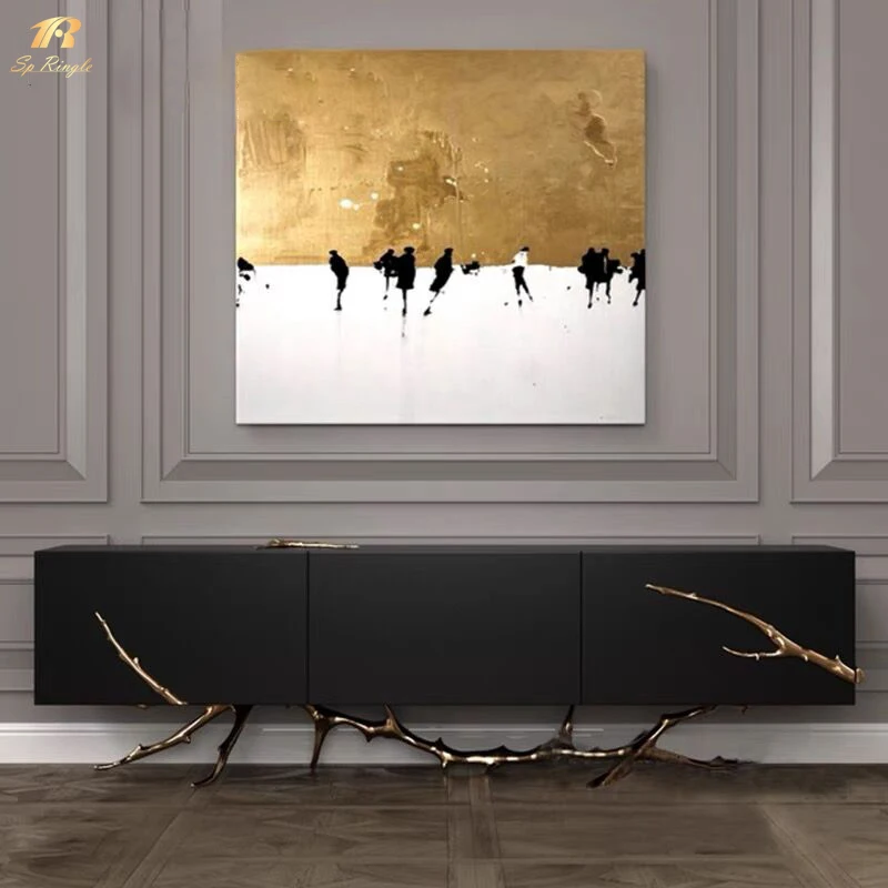 Tv stand black solid wood table turkish corner metal design nordic gold luxury living room cabinets with drawer tv stands