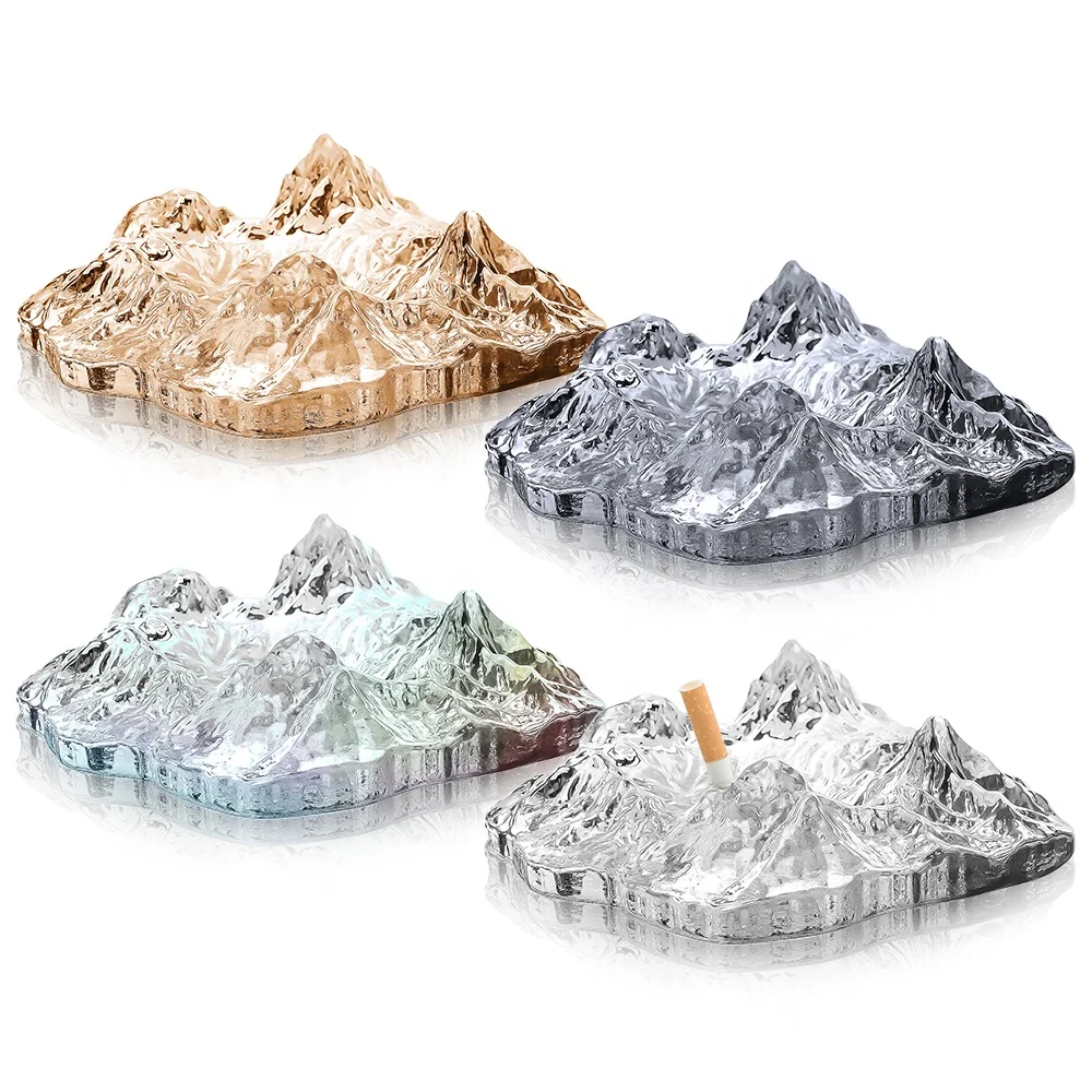 Прозрачный стеклянный пепельница с креплением Fuji креативный стол в форме ледяной горы декоративные пепельницы