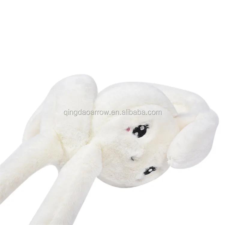 White Plush faux fur dancing shaking rabbit Ear Plugs & Ear Muffs  Ear Warmer Fashion Winter Warm warmer Earmuffs