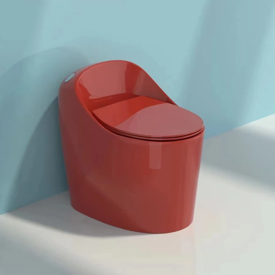 Modern Design Matte Red Colored Bathroom S Trap One Piece Commode Sanitary Ware Water Closet Ceramic Wc Toilet Bowl For Hotel