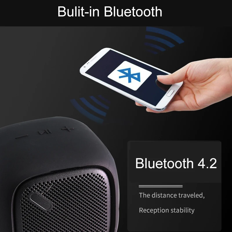 High Quality V4.2 Outdoor Colorful Portable Shower Waterproof Small Speakers Wireless