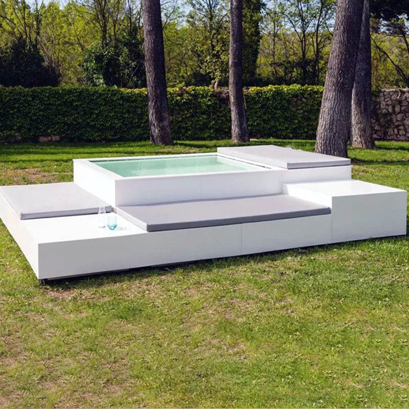 Above-ground fiberglass swimming pool 5 meters 3 meters high surface hardness ideal family patios