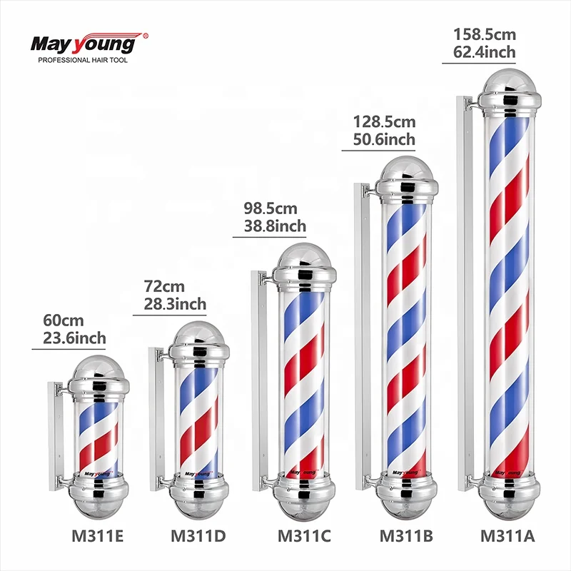 M311 Classical Rotating Barber shop pole LED open sign hair cut sign