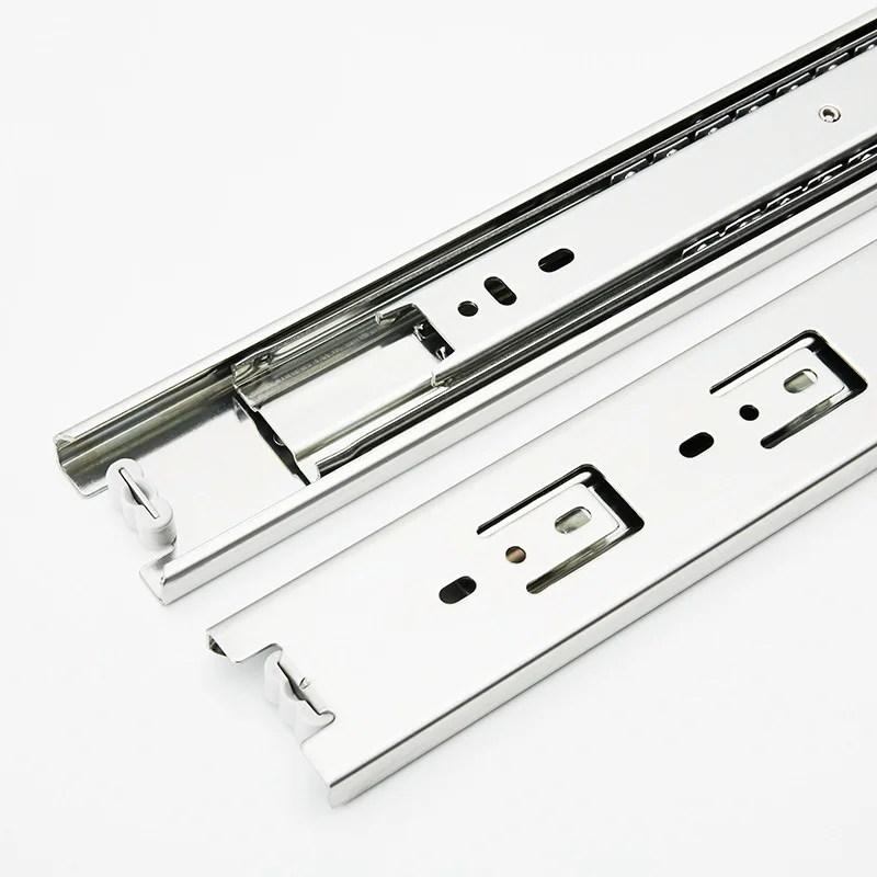 1045-02 Thickened Three-Section Ball Slide Rail Modern Steel Drawer Slide Cabinet Wardrobe Keyboard Tray