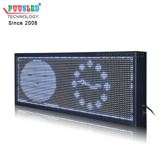 Semi-outdoor message scrolling display screen White week and time information sign Electronic advertising message moving board