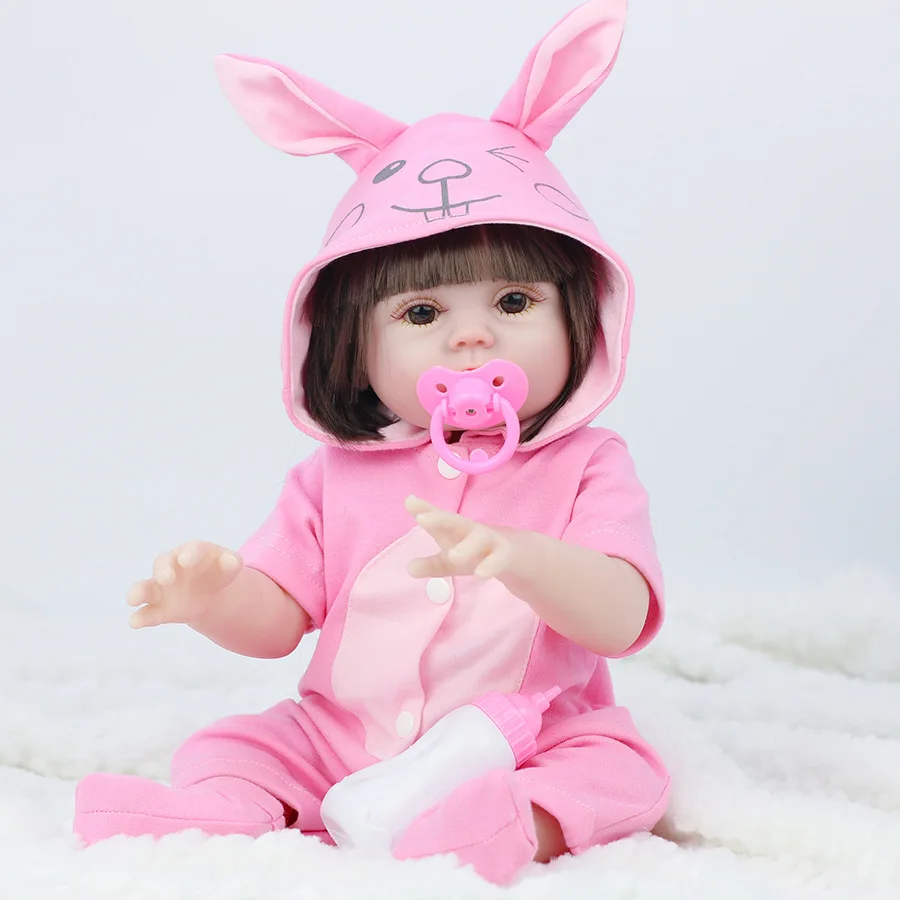 22inch Dolls can pee drink baby bebe doll reborn Simulation Baby Dolls Soft Silicone Reborn Toddler Baby Toys For Girls Children