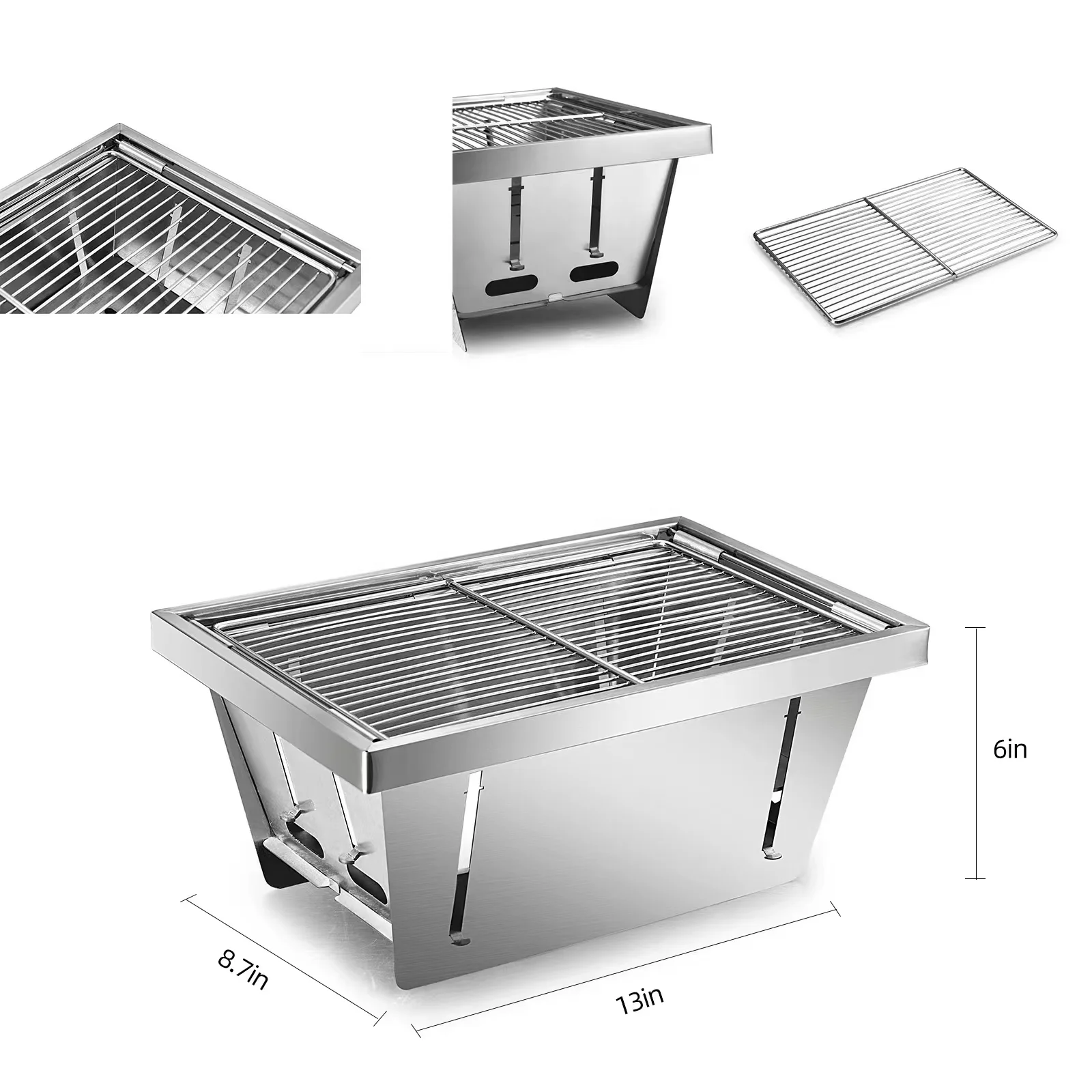 Camping foldable manual barbecue charcoal Grills detachable bbq grill outdoor