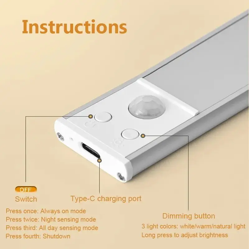 With Battery 50cm Wall Led Light With Motion Sensor Ultra-thin Closet Light Motion Sensor Light