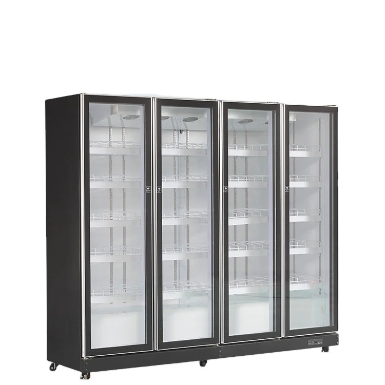High Quality Fan Cooling Commercial Glass Upright Display bakery display shelves Refrigerator Fridge Showcase