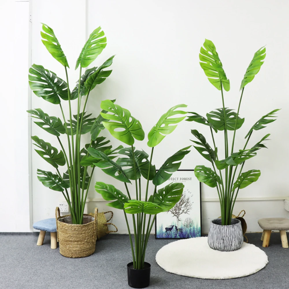 Highly Simulation Indoor Outdoor Ornament Artificial Monster Plant Artificial Green Plants Small Bonsai