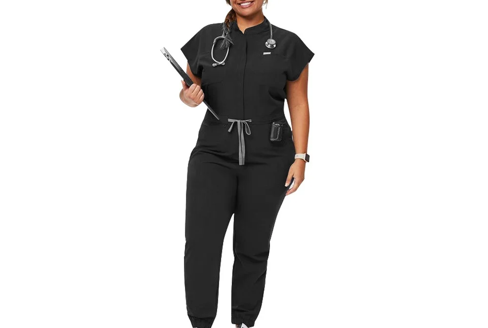 Oem Unisex Shortsleeves Medical Twill Coveralls Surgical Jumpsuit Workwear One Piece Stretch Pet Hospital Scrubs Uniforms Sets