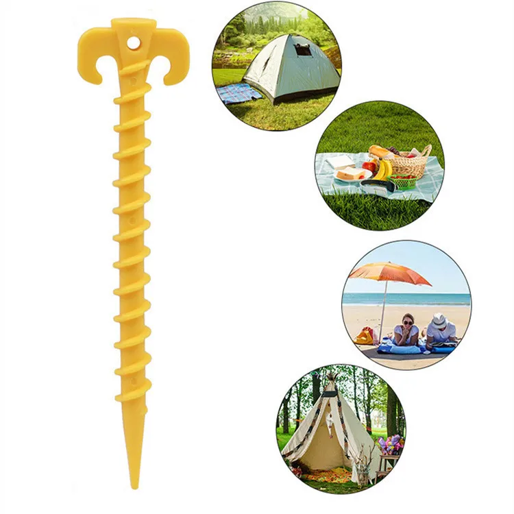 Outdoor plastic camping ground sand tent pegs screw