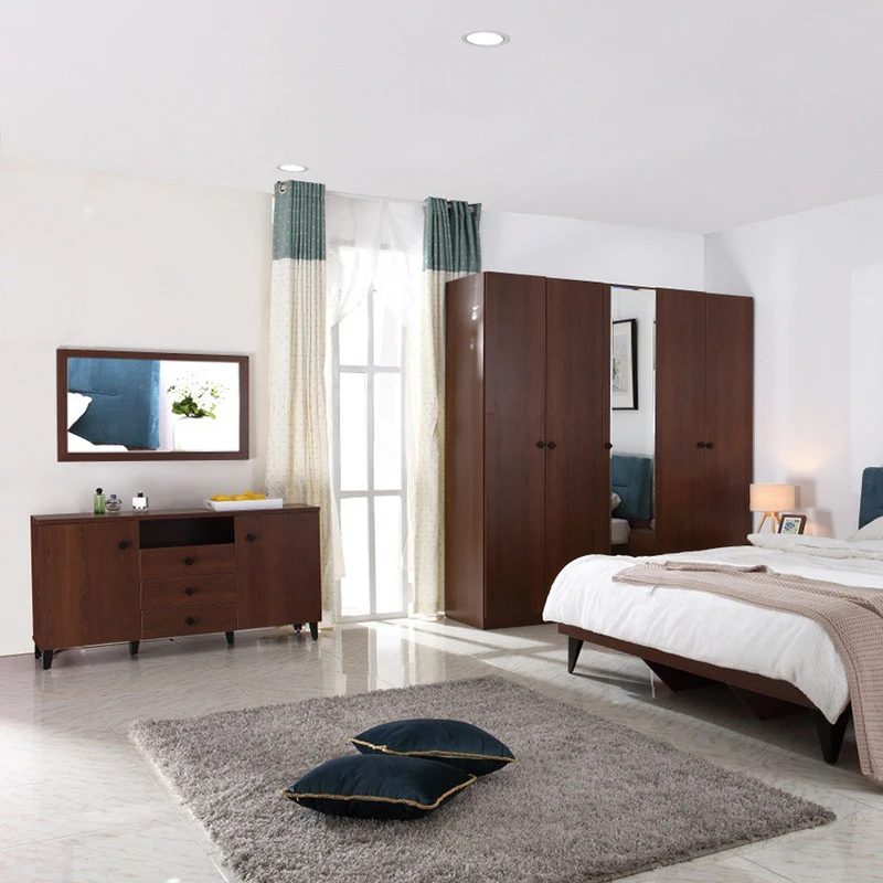 Factory Wholesale Wood Beds Bedroom Sets Home LDR001 Modern Bedroom Furniture