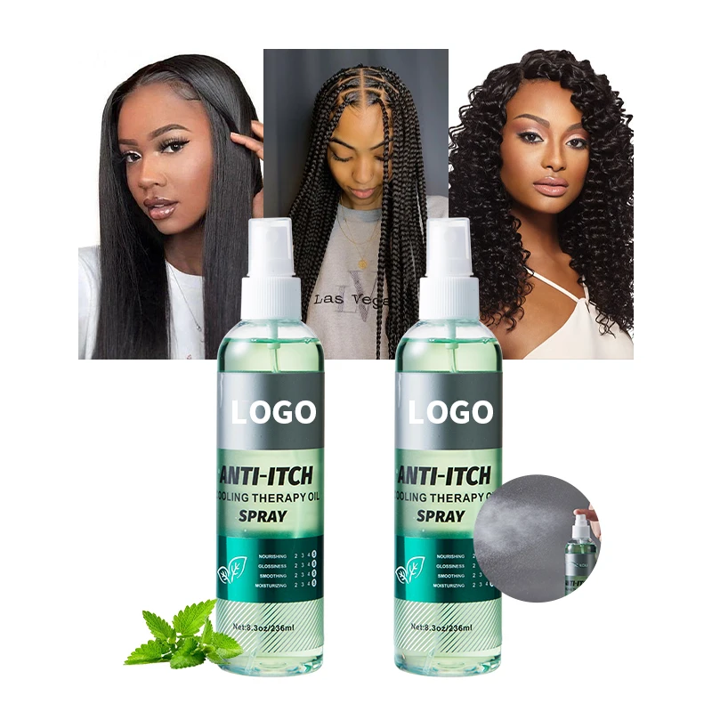 OEM\ODM organic scalp cooling product peppermint oil menthol shining luster hair care anti itch hair mist spray