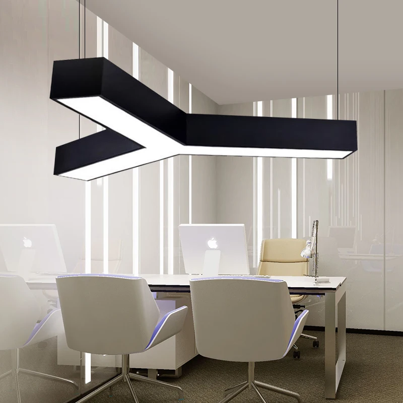 
 Zhongshan Lighting, оптовая продажа, V-образная светодиодная люстра, модель офисной люстры  