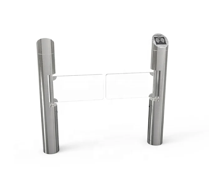 Easy Installment RFID Card Collector Turnstile RS232 Single Pole Swing Barrier Gate in Office