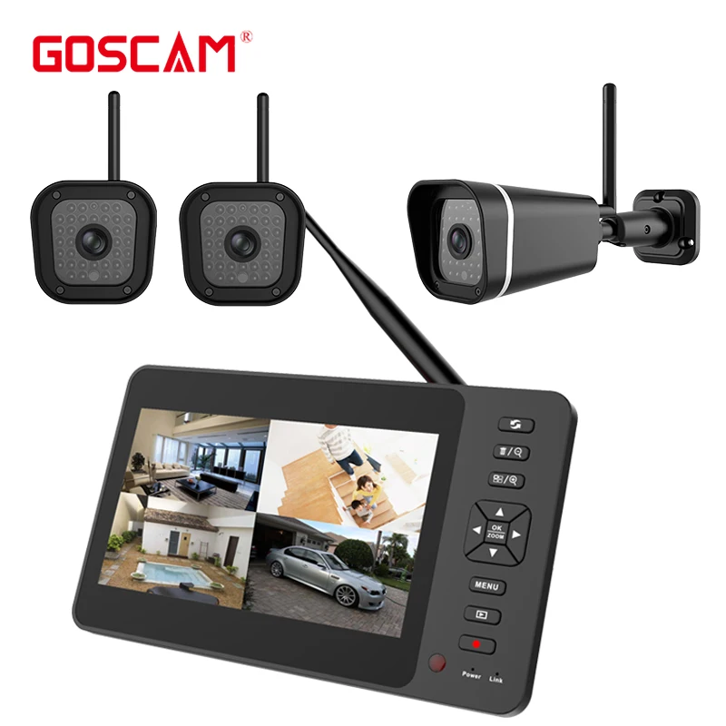7 inch lcd 720 4CH 2.4G wireless cctv home security camera system
