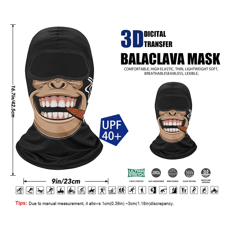 Dropshipping Ghost Skull Face Pattern Breathable Windproof Anti-UV Halloween Cosplay Cycling Balaclava Custom Logo