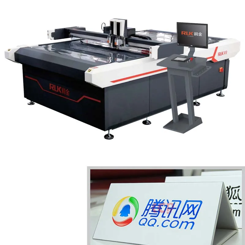 China RUK package lining flatbed cutter pe film cutting machine/box sample PVC felt table box making machine for corrugated card