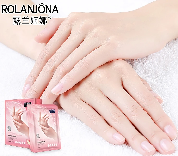 Customized Private Label Rolanjona Whitening And Tendering Moisturizing Hydrating Hand Mask Peel Smooth Home Use Hand Care