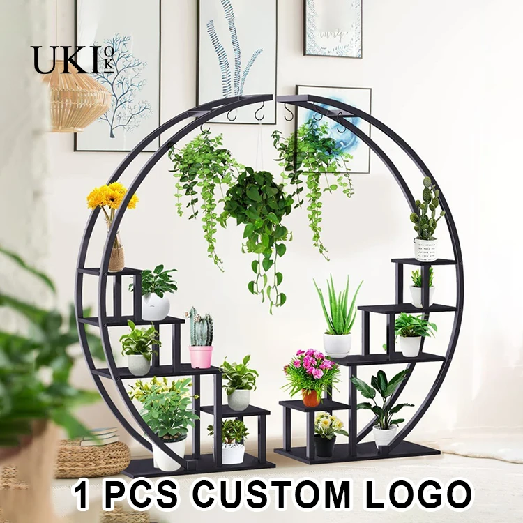 New arrival Semicircle Flower Display Stand Multi-Layer House Decoration Indoor Floor Plant Stand
