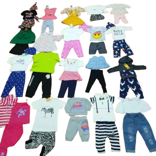 overstock Wholesale baby kids cotton colorful  girls boys clothing sets baby kids set clothes suit