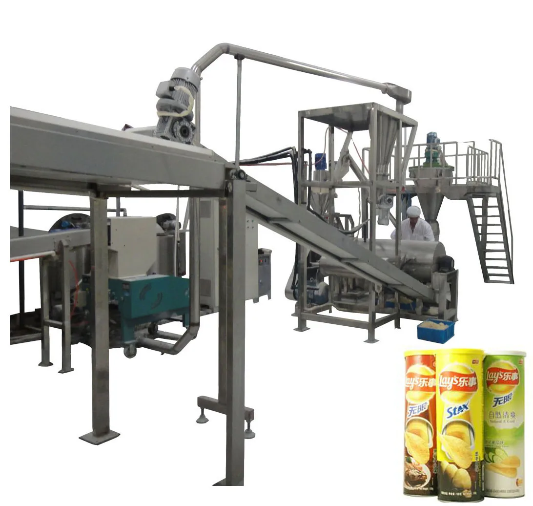 Full Automatic Pringles Supplier Compound Potato Chips Production Line With Packaging Machine