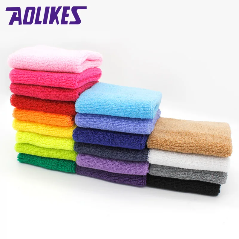 Aolikes Custom Logo Breathable Elastic Cotton Towel Wholesale Sports Wrist Guard Strength Training Sweatband