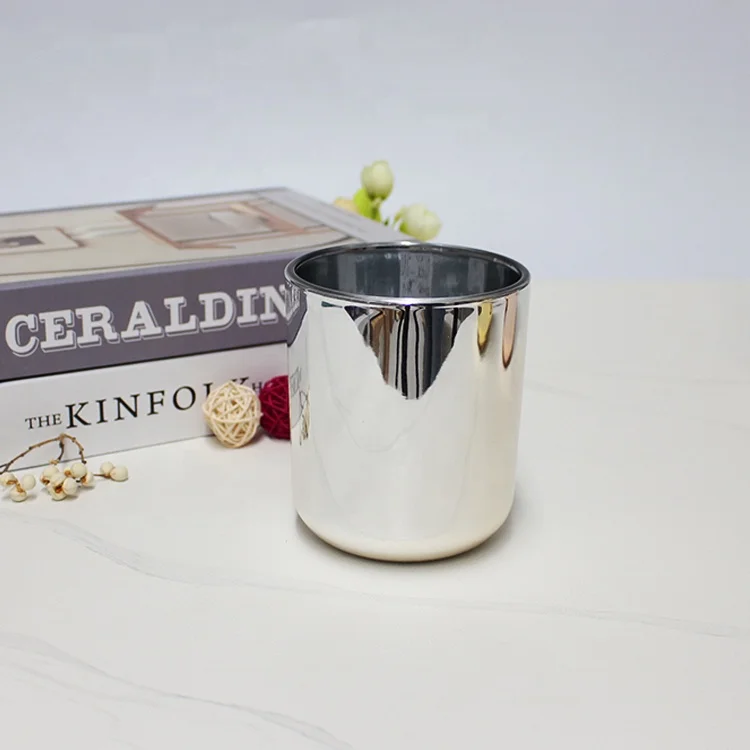 FengJun arc bottom 200ml 240ml 300ml 320ml 360ml 420ml electroplating golden silver rode golden empty glass candle jar