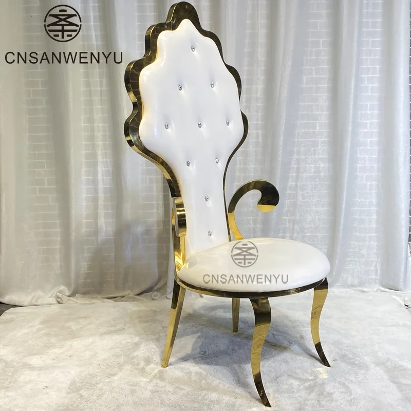 Hot sale high back wedding chair wedding supplies gold stainless steel furniture wedding chairs
