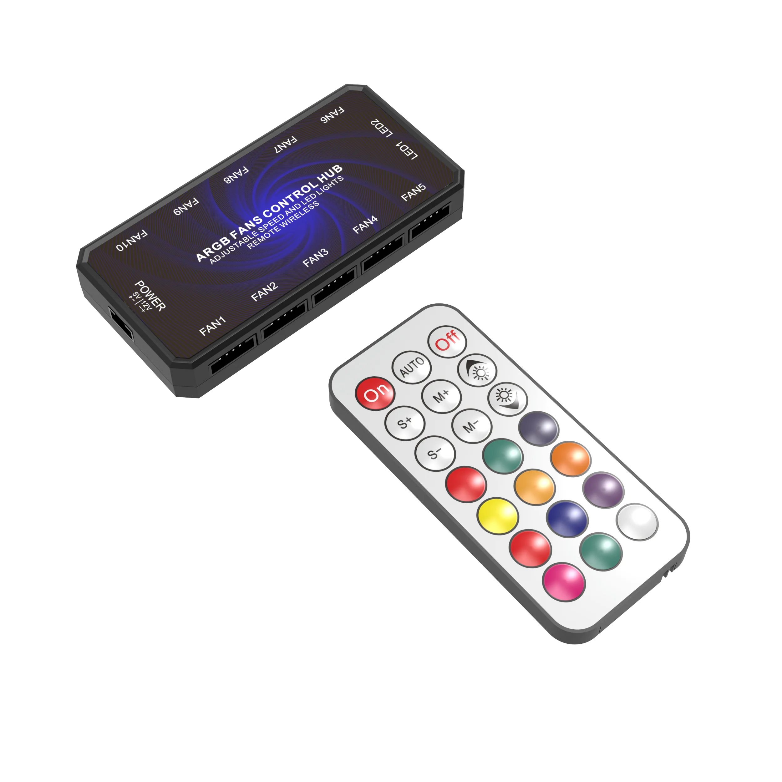 6PIN RGB Fan Controller+RF Wireless Remote Control computer fan With RF Remote Control ARGB Lighting