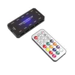 6PIN RGB Fan Controller+RF Wireless Remote Control computer fan With RF Remote Control ARGB Lighting