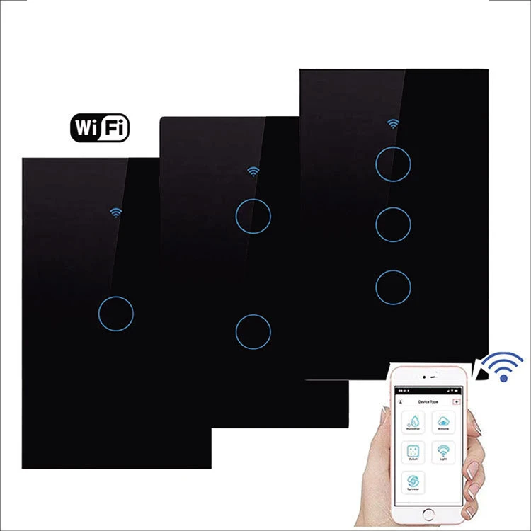 No neutral US WIFI Touch Switch Light Switch Smart Life/Tuya App Control 1/2/3 /4 Gang Support Alexa Google Smart Home Sup