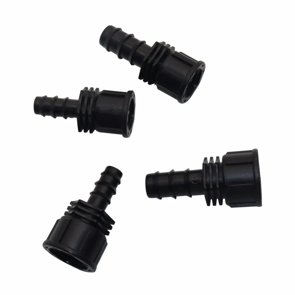 Garden Irrigation 1/2 3/4 Inch Female Connector Barbed Plastic Hose Fitting Micro Irrigation Adapter