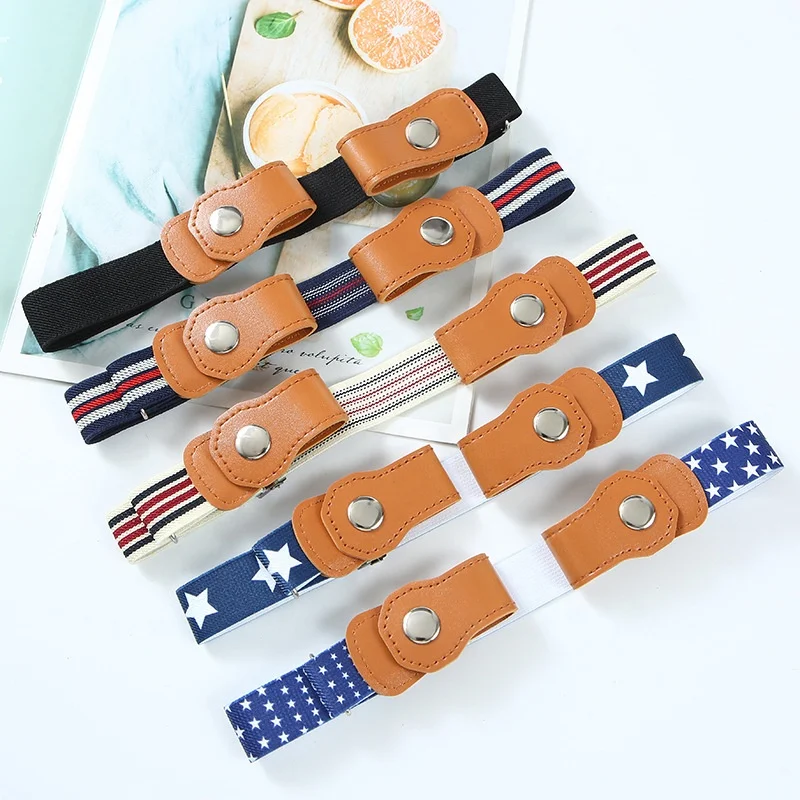 New Child Kids Buckle-Free Elastic Belt No Buckle Stretch Belt for Boys Girls Adjustable Children for Jeans Pants Lazy Belts