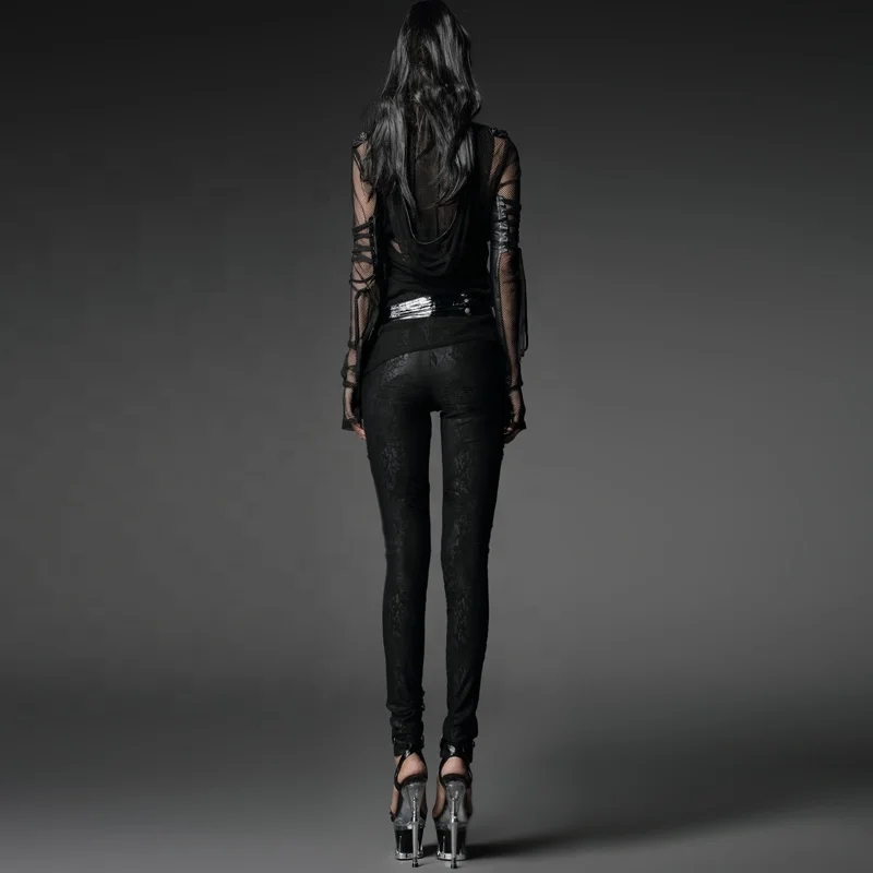 Punk Rave K-161 wholesale sexy transparent mesh spider web skinny tight women pant plus size legging