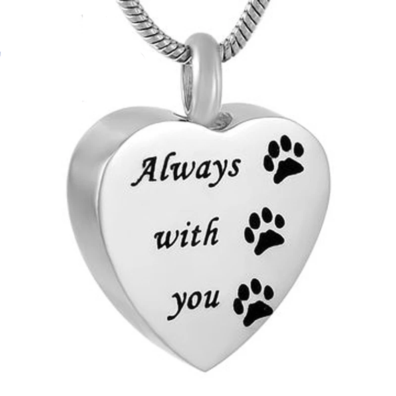 Always in My Heart Commemorative Family Relatives Ashes Pendants 925 Sterling Silver Mom Cremation Heart Shaped Ash Urn Pendant