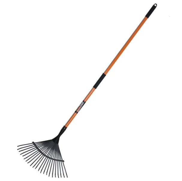 41636  22T Leaf rake with long fiberglass handle