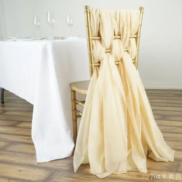 DIY wedding chair  sash wedding decoration chiffon chair sash